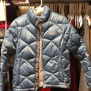 North face jacket small blue / grey